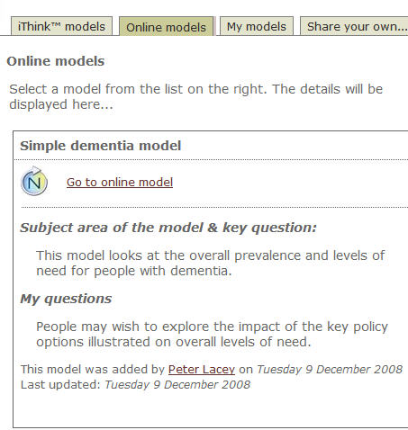 Sharing iThink and STELLA models on the web