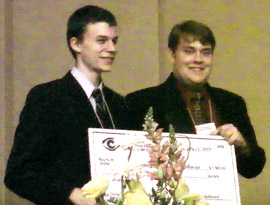 Marcus Robinson and James Ranney accept 2009 Barry Richmond Scholarship Award