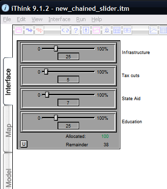 Chained slider in iThink 9.1.2