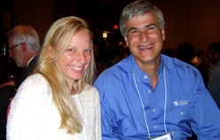 Sarah Boyar and Karim Chichakly enjoy the conference banquet